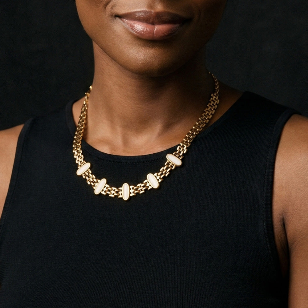 Cat Eye Stone Bracelet & Necklace Set