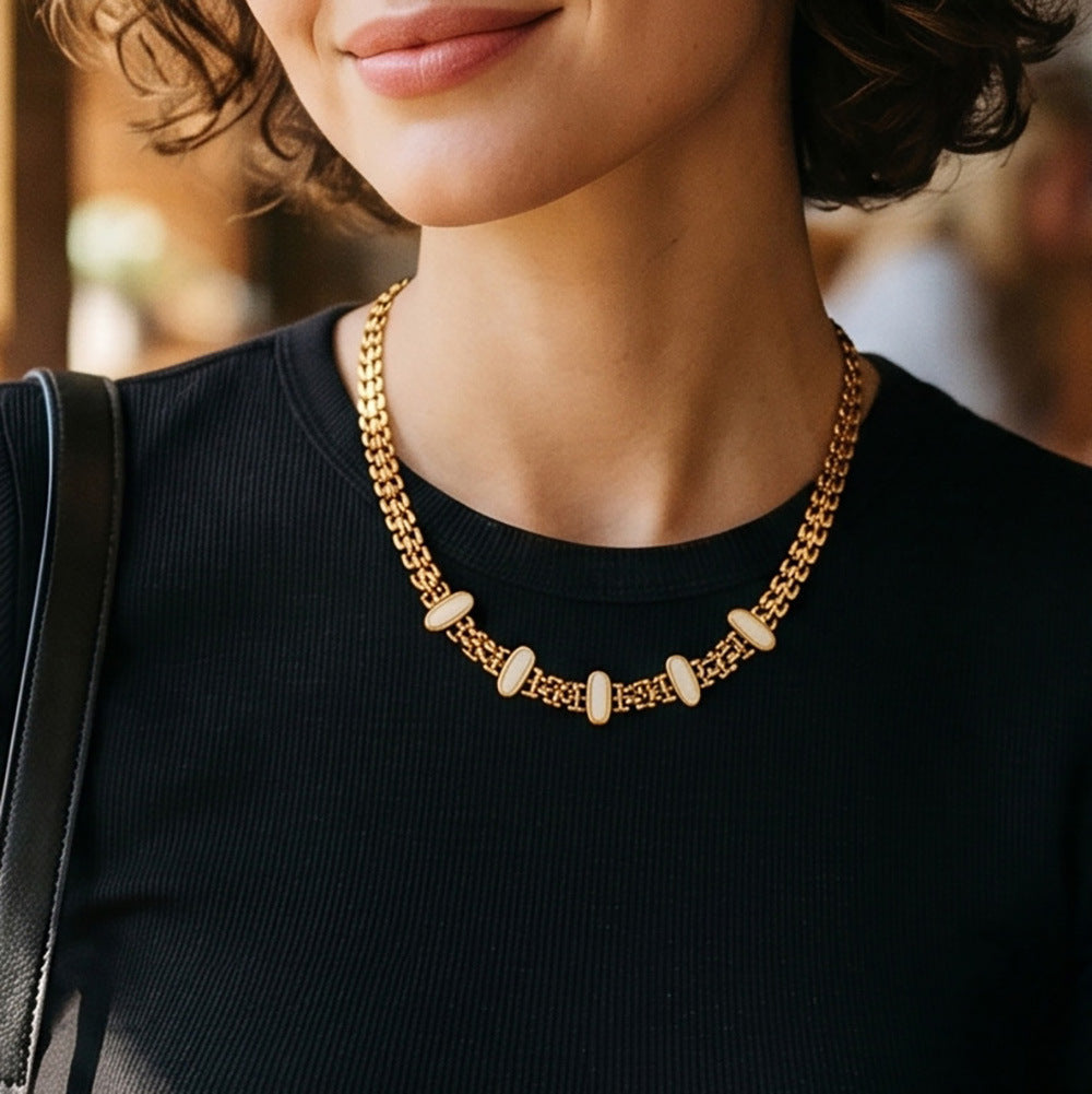 Cat Eye Stone Bracelet & Necklace Set