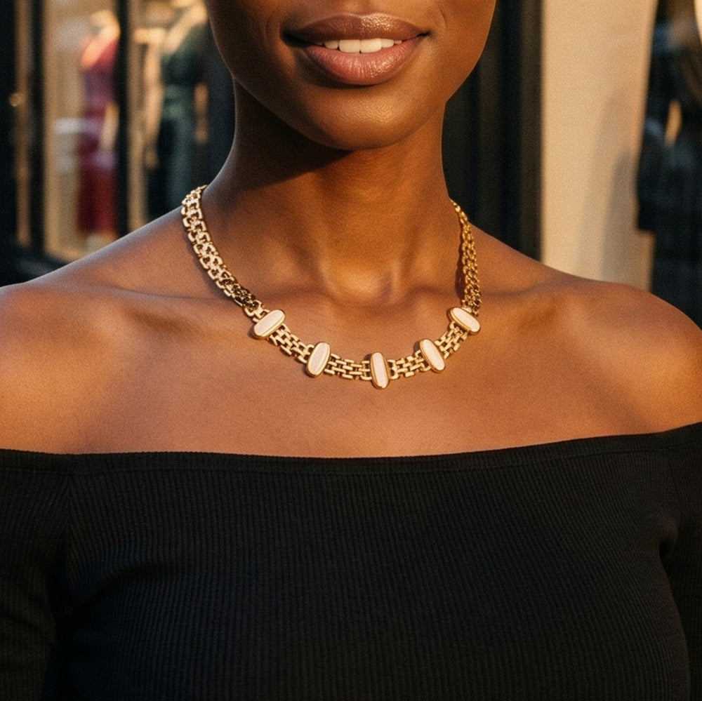 Cat Eye Stone Bracelet & Necklace Set
