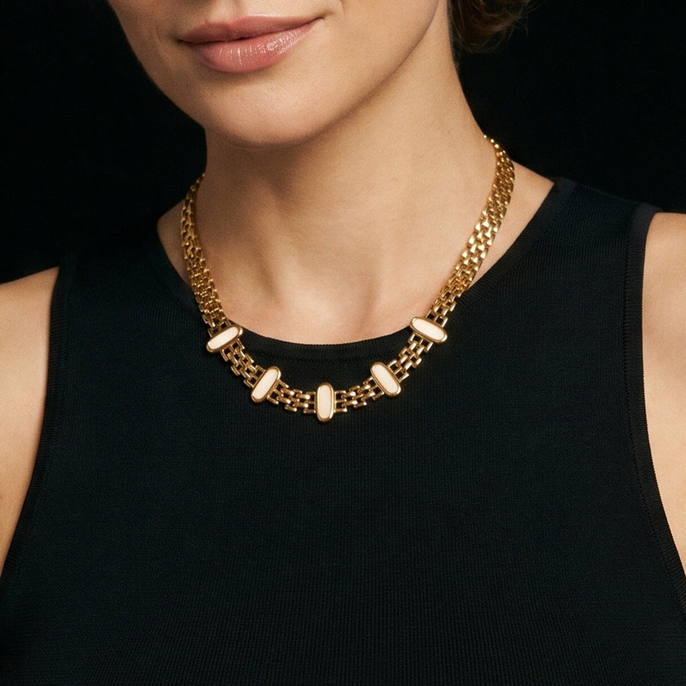 Cat Eye Stone Bracelet & Necklace Set