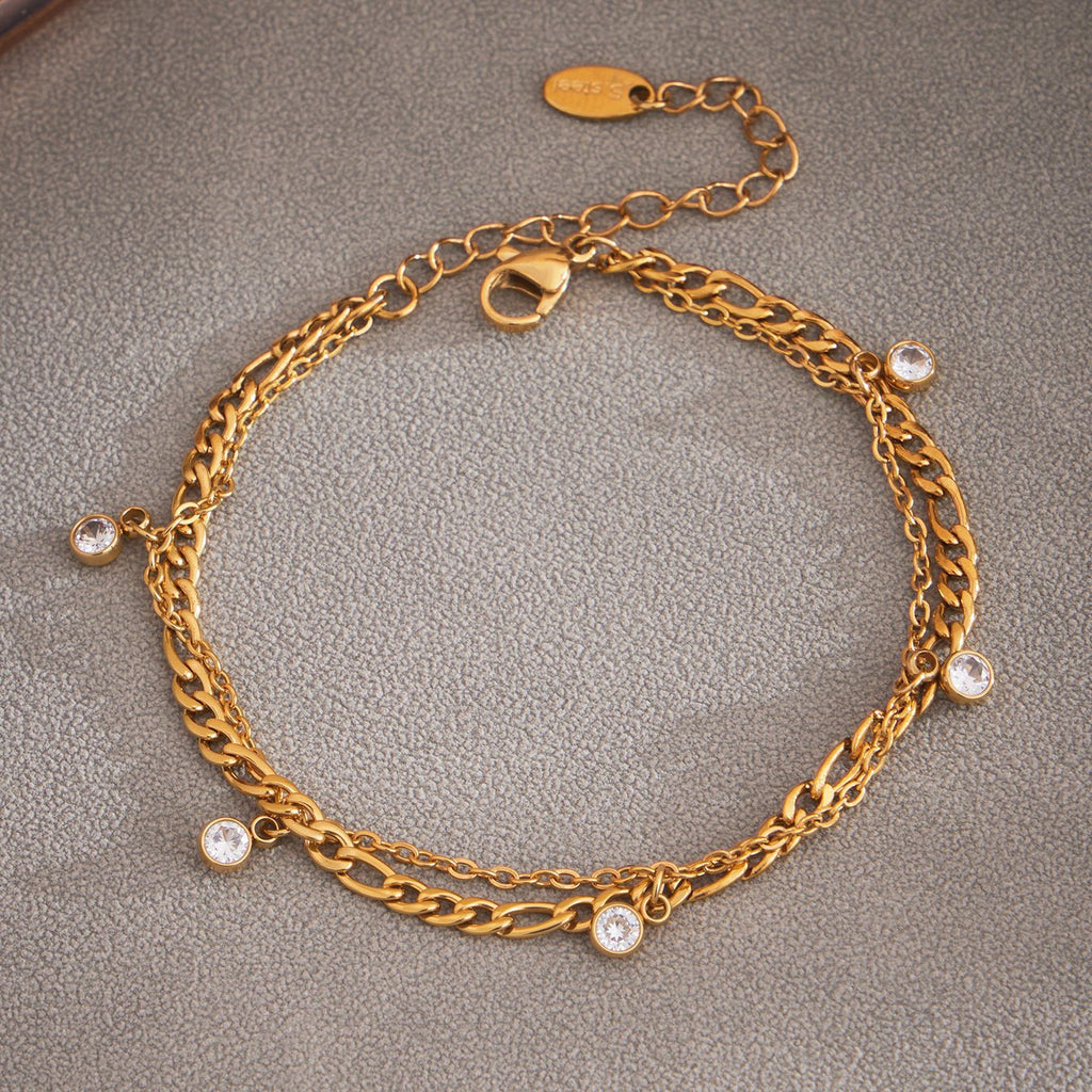 Dainty Starburst Charm Chain Anklet