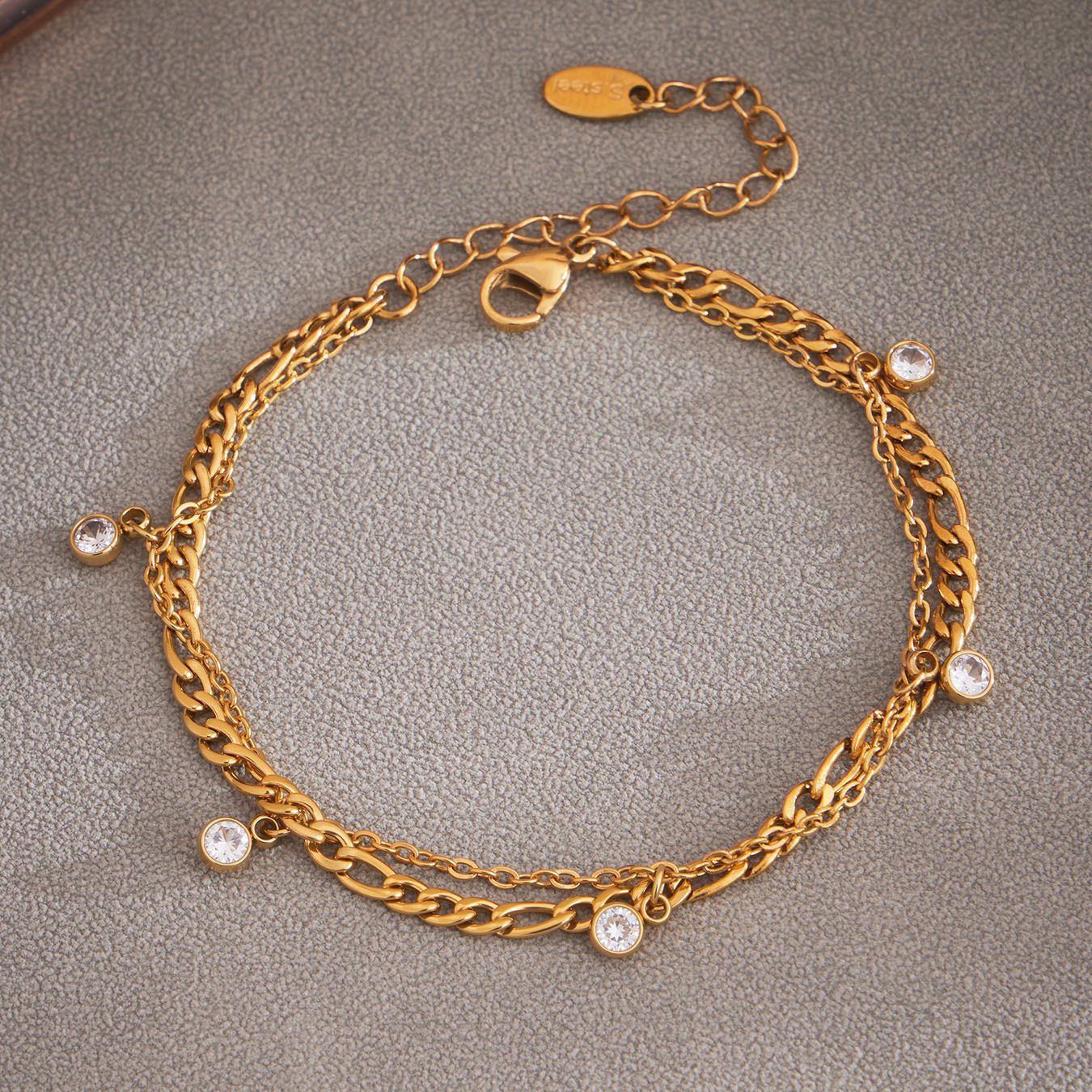 Dainty Starburst Charm Chain Anklet