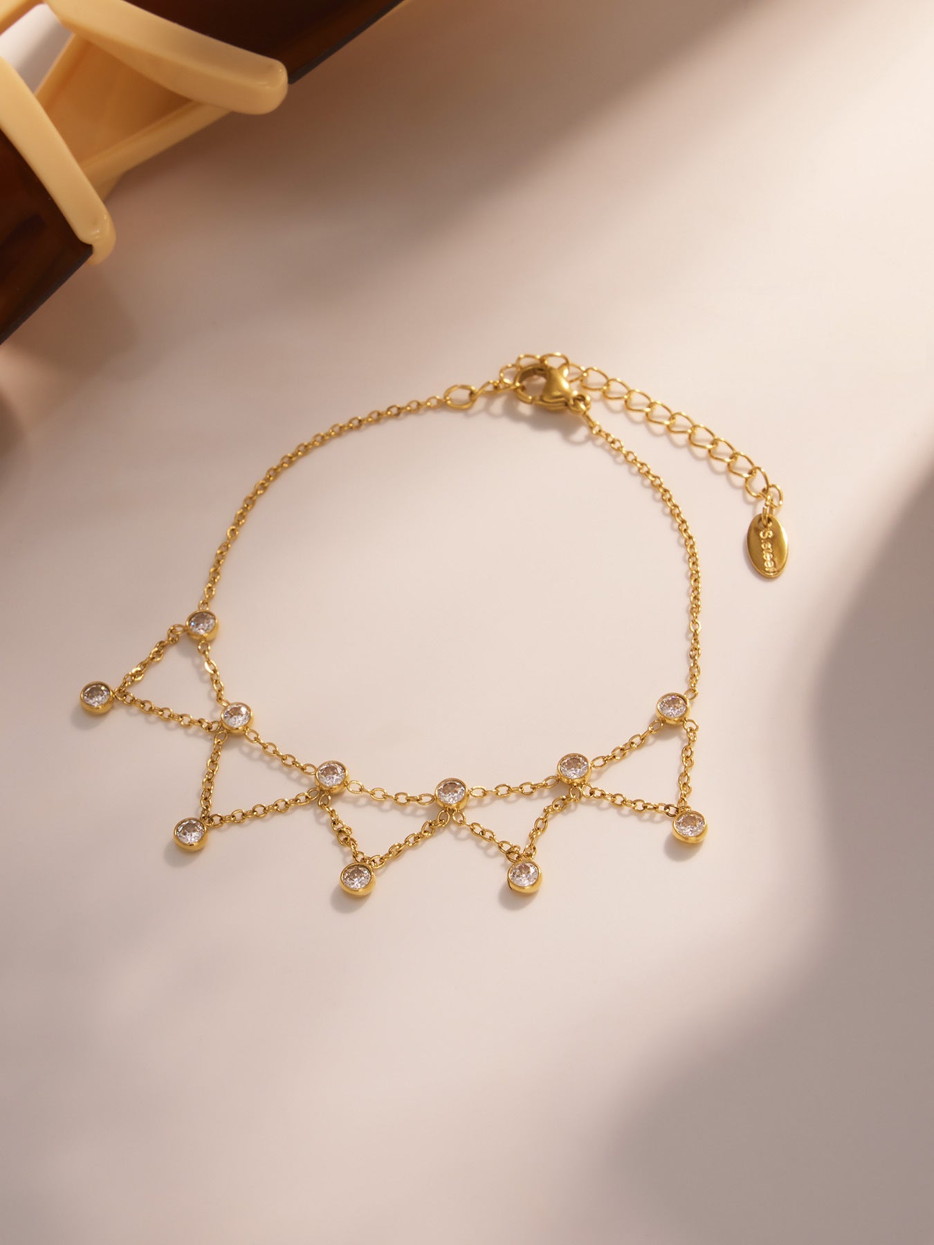 Dainty Starburst Charm Chain Anklet
