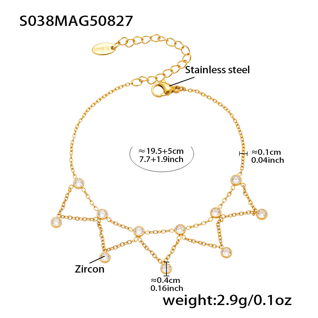 Dainty Starburst Charm Chain Anklet
