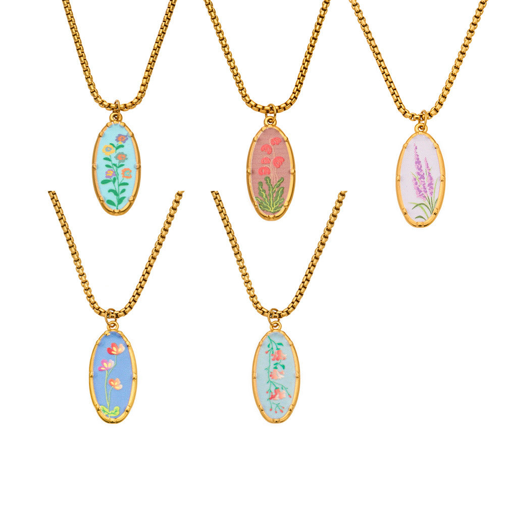 Droplet Flower Pendant Necklace