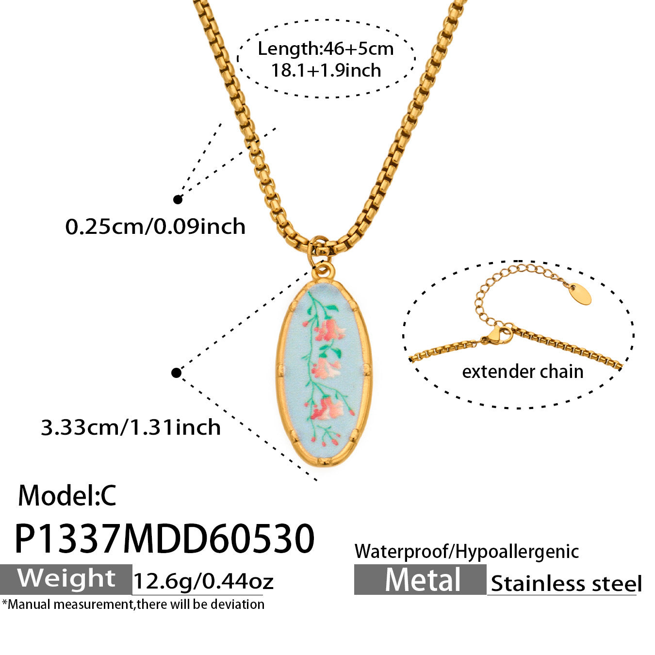 Droplet Flower Pendant Necklace
