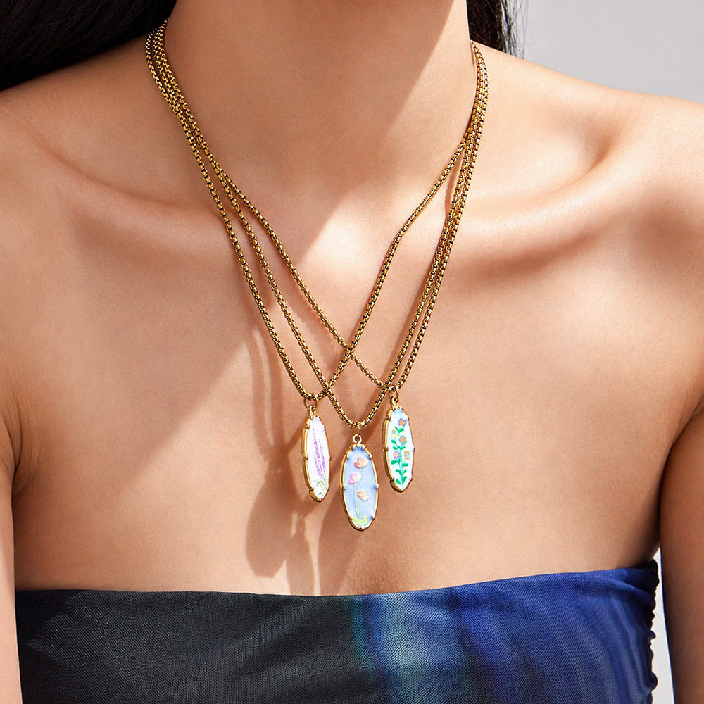 Droplet Flower Pendant Necklace