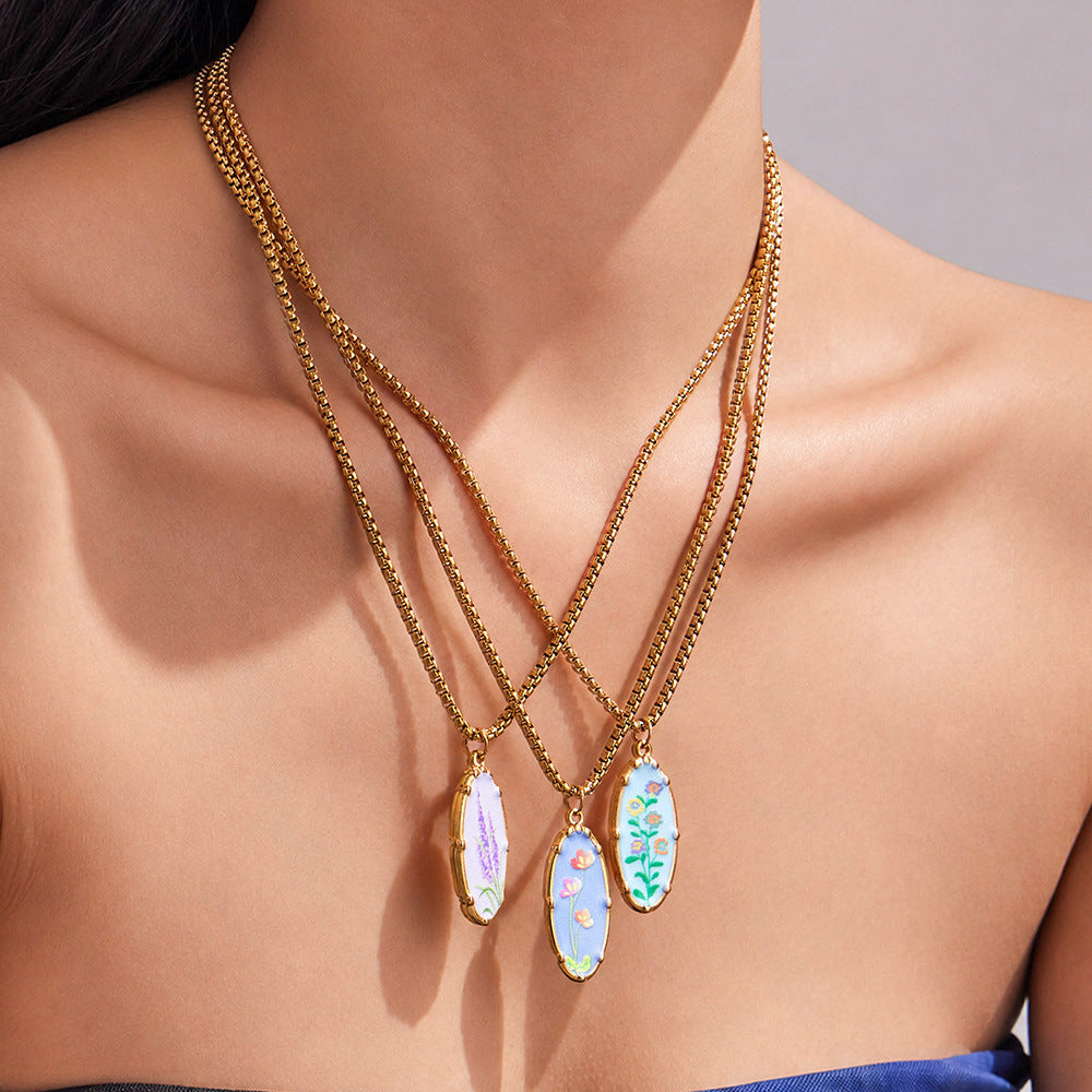 Droplet Flower Pendant Necklace