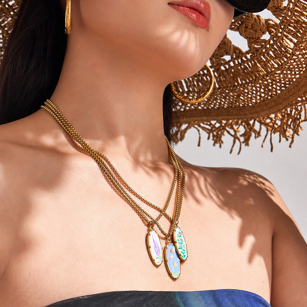 Droplet Flower Pendant Necklace