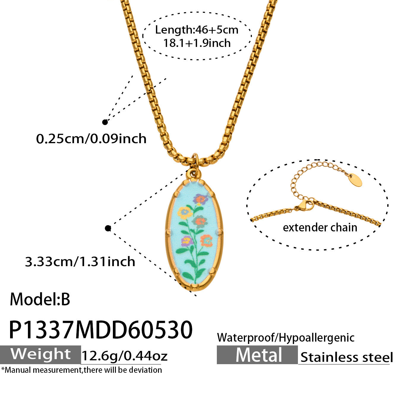 Droplet Flower Pendant Necklace