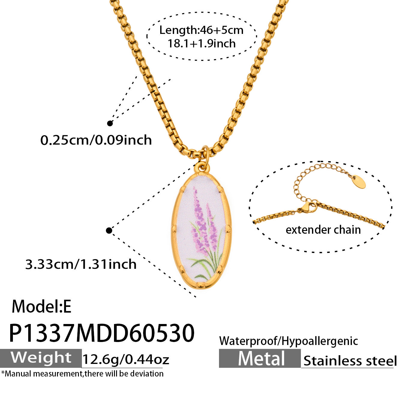 Droplet Flower Pendant Necklace