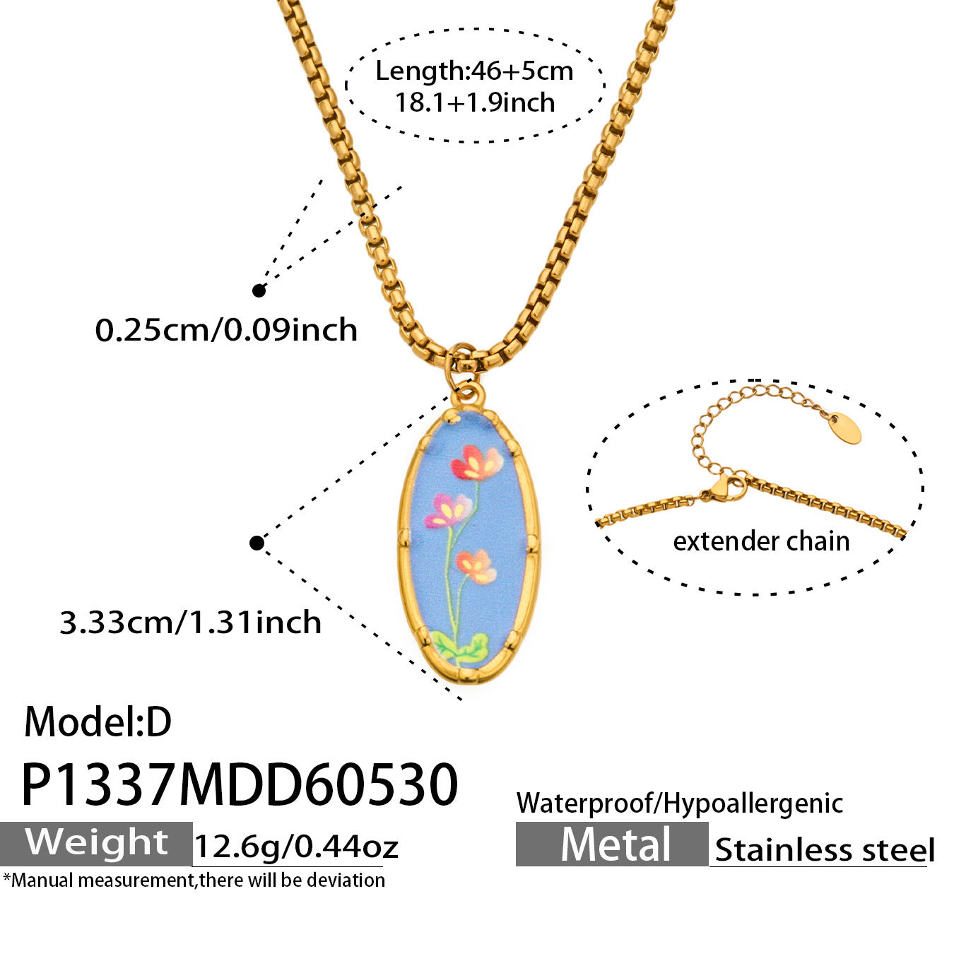 Droplet Flower Pendant Necklace