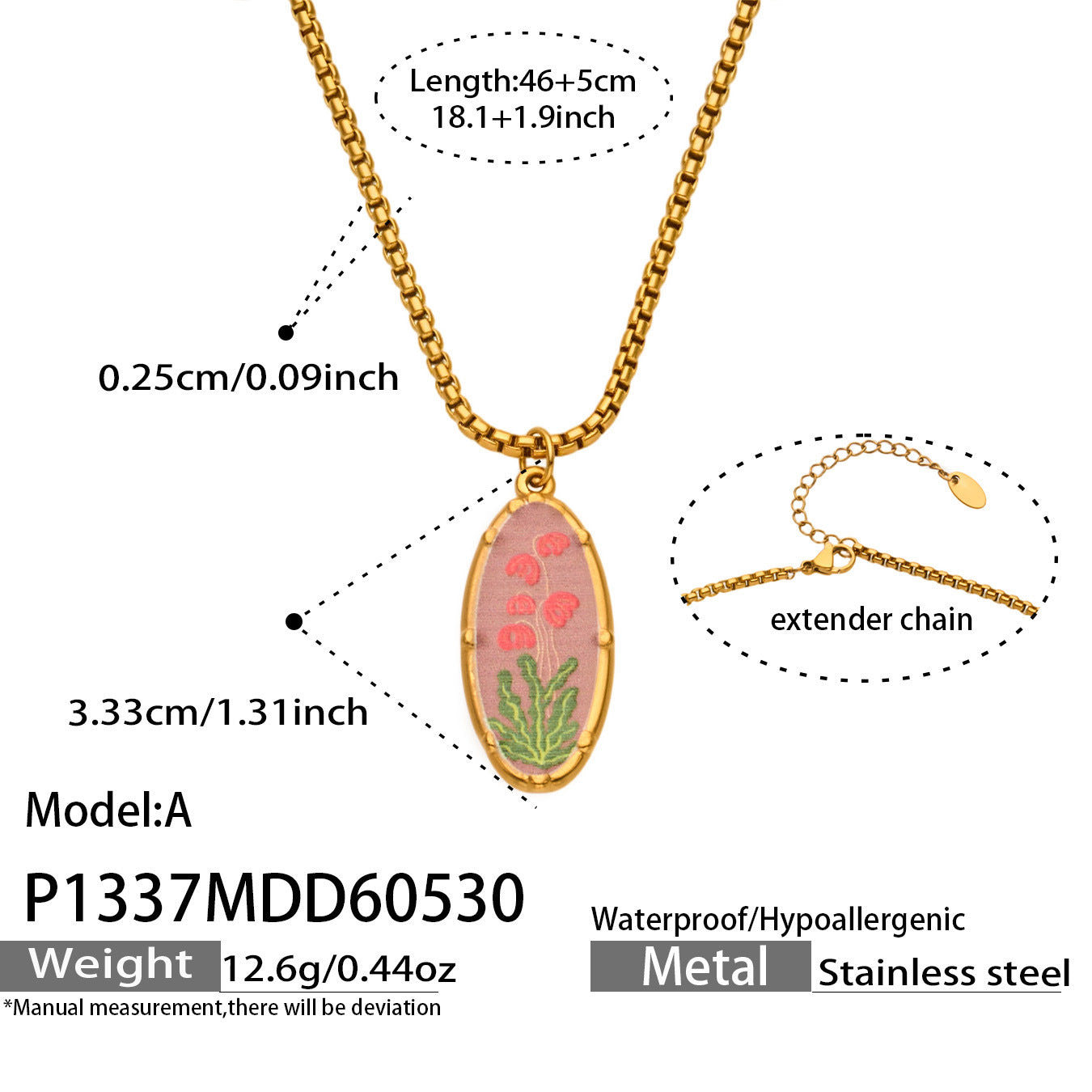 Droplet Flower Pendant Necklace