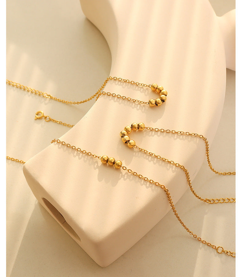 Elegant Beaded Anklet | 18K Gold