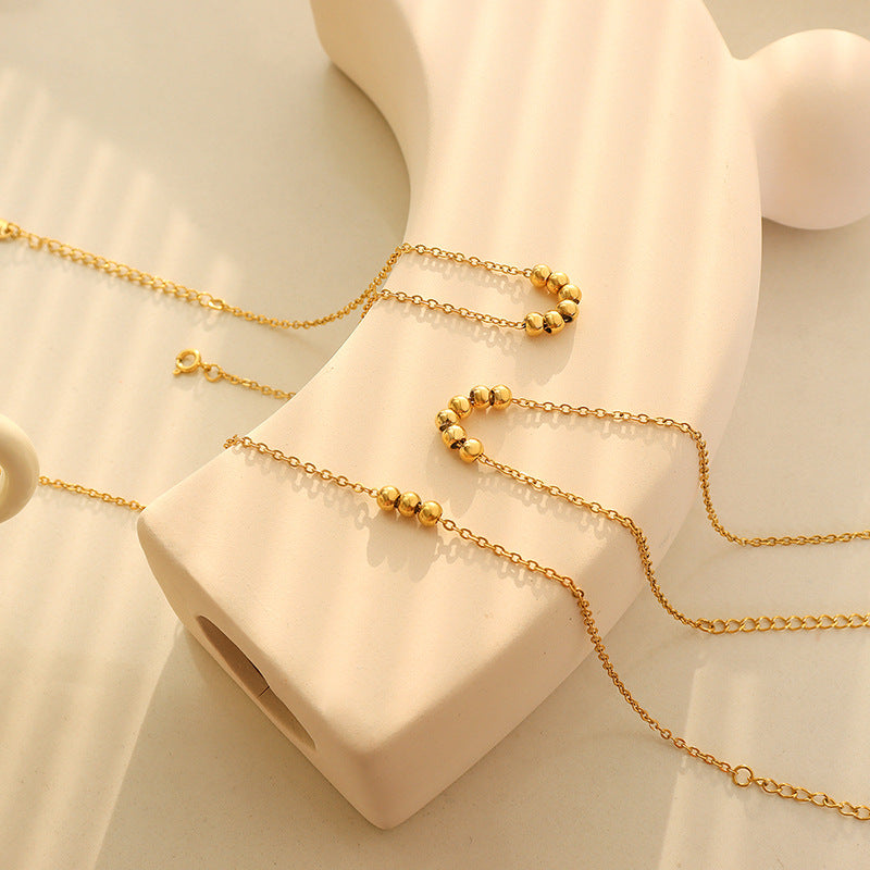 Elegant Beaded Anklet | 18K Gold