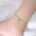 French-Inspired Zircon Heart Anklet