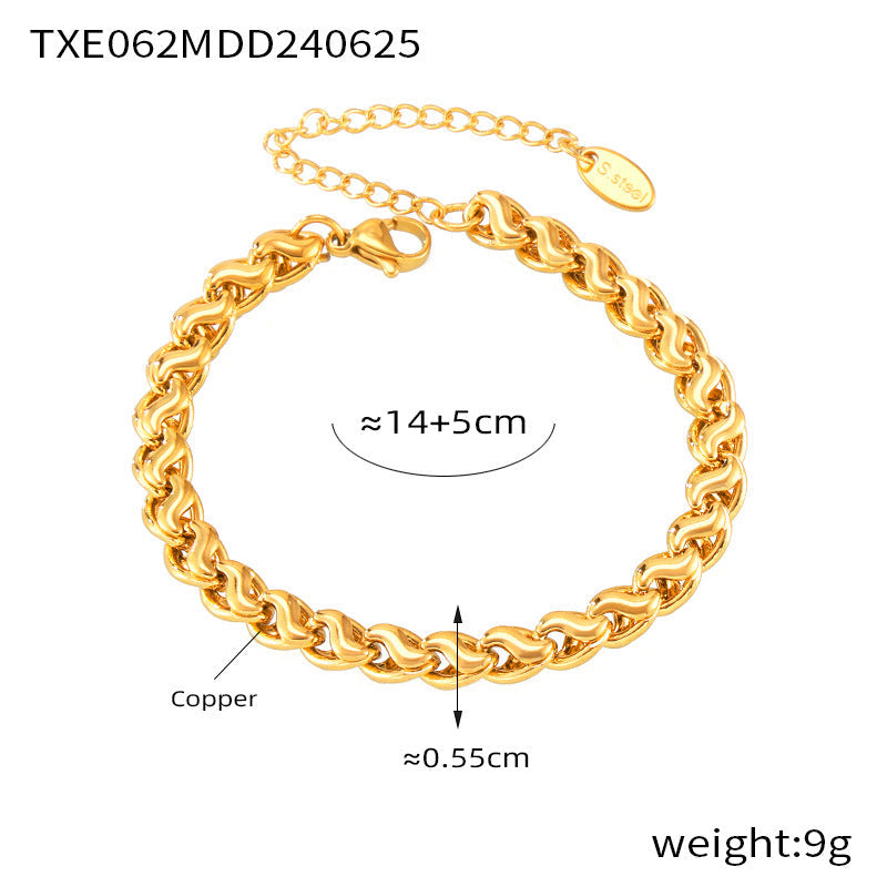 Geometric Chain Bracelet & Necklace Set