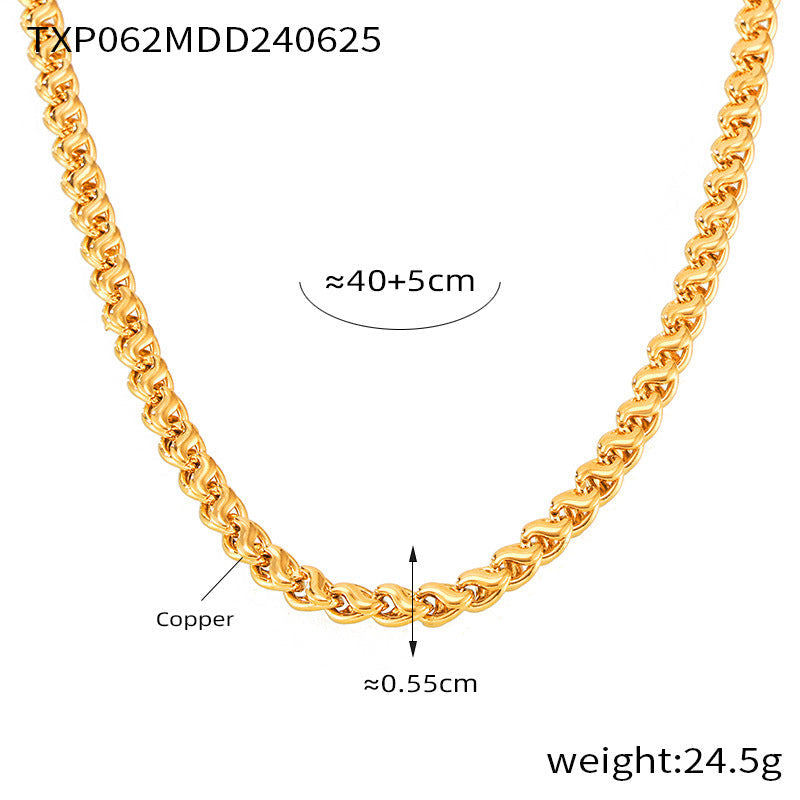 Geometric Chain Bracelet & Necklace Set