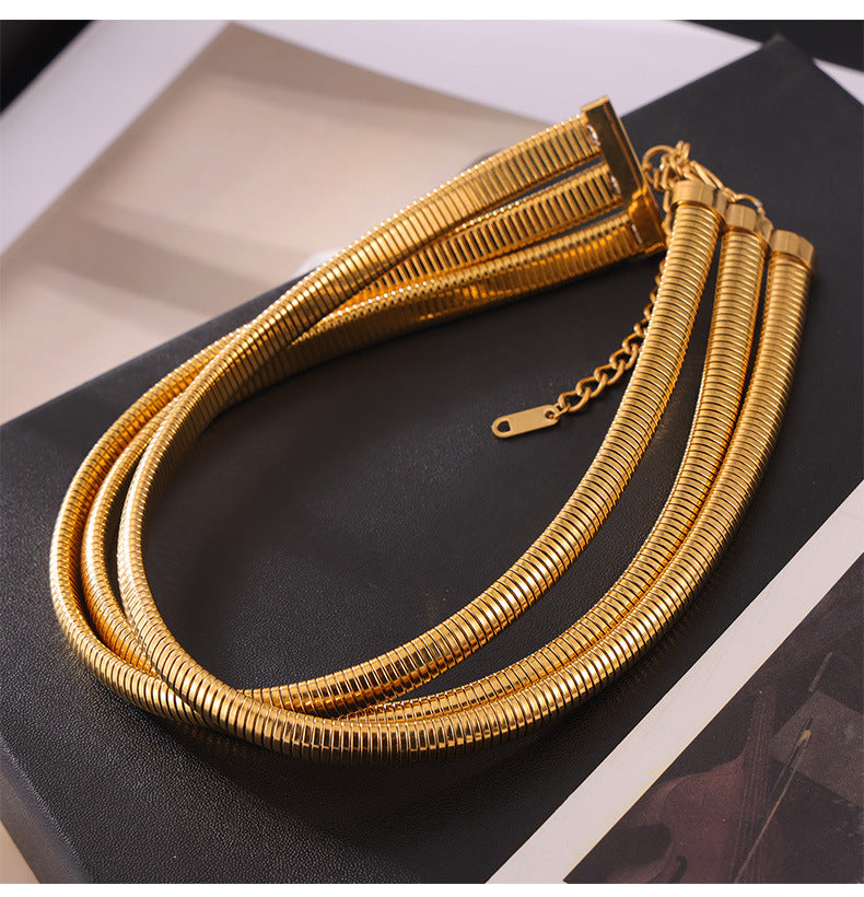 Geometric Multi-Layer Necklace