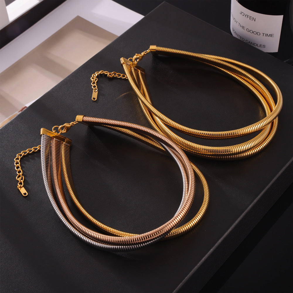 Geometric Multi-Layer Necklace