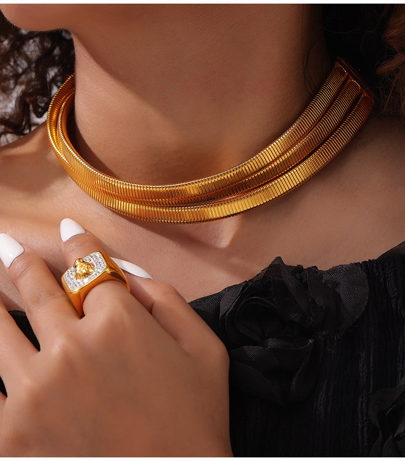 Geometric Multi-Layer Necklace