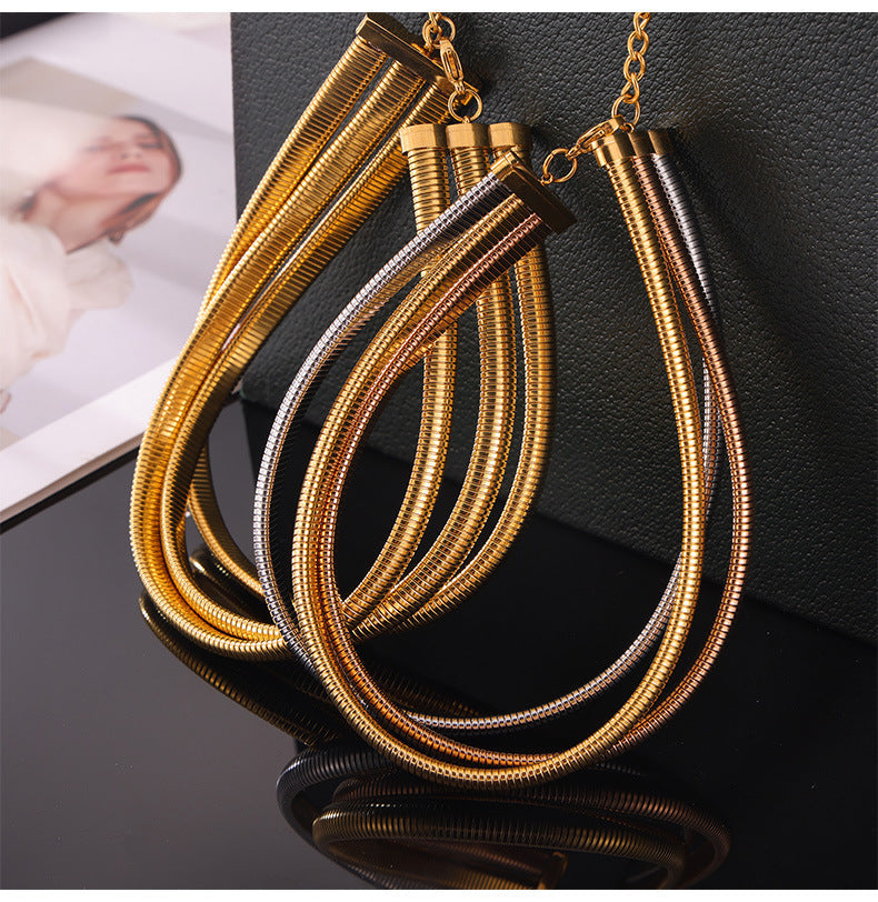 Geometric Multi-Layer Necklace