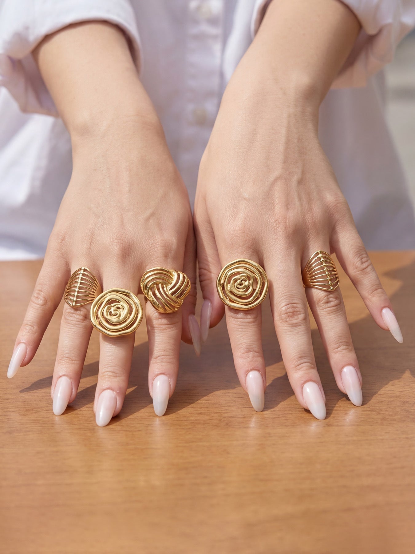 Geometric Hollow Open Ring