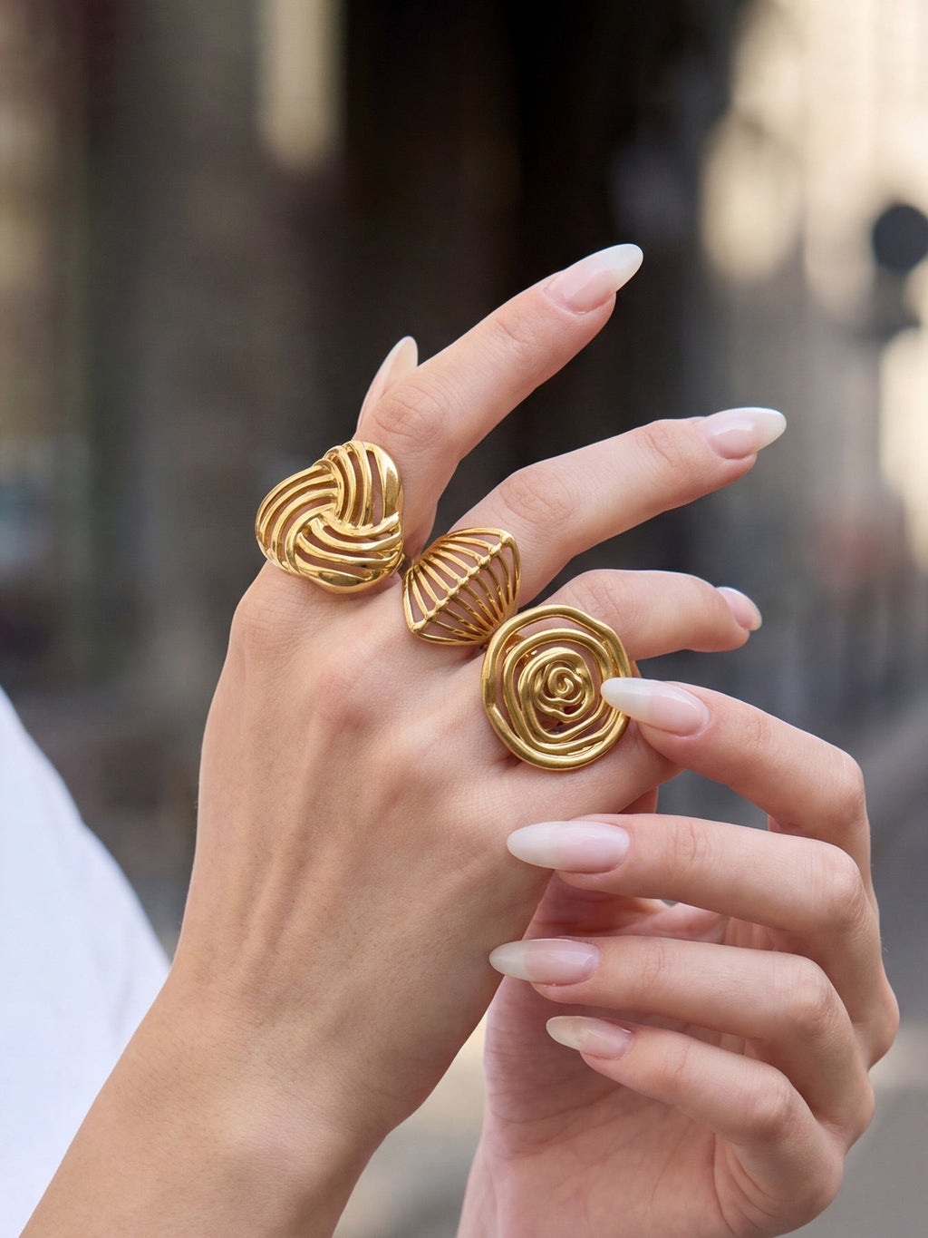 Geometric Hollow Open Ring