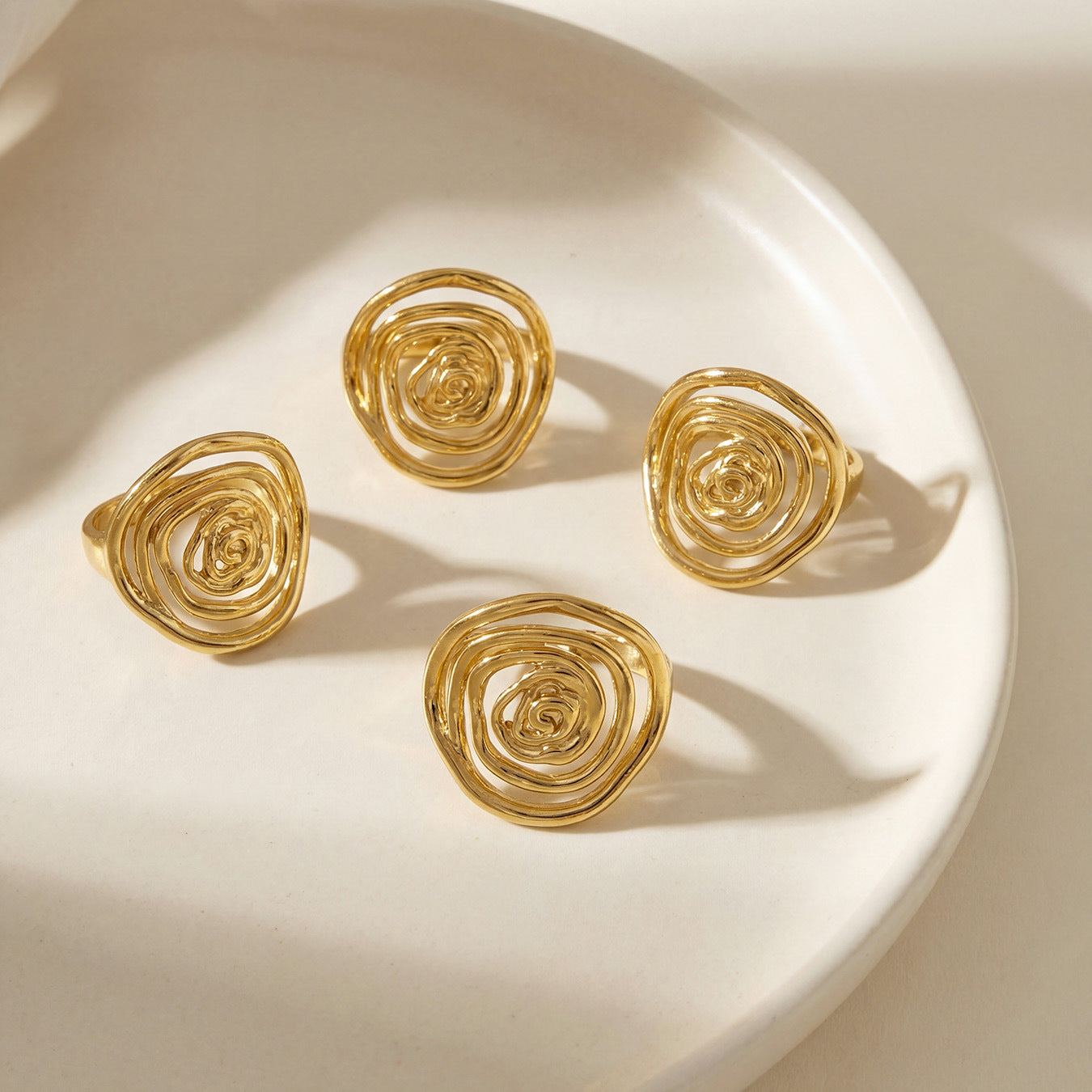 Geometric Hollow Open Ring