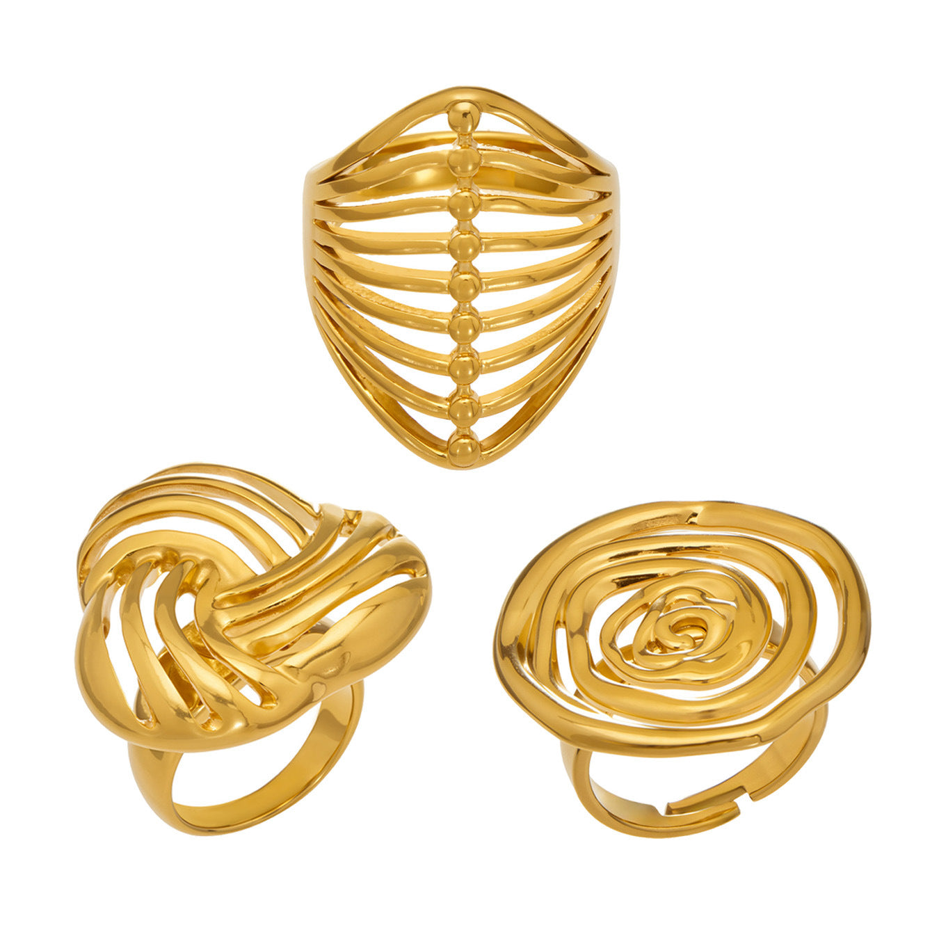 Geometric Hollow Open Ring