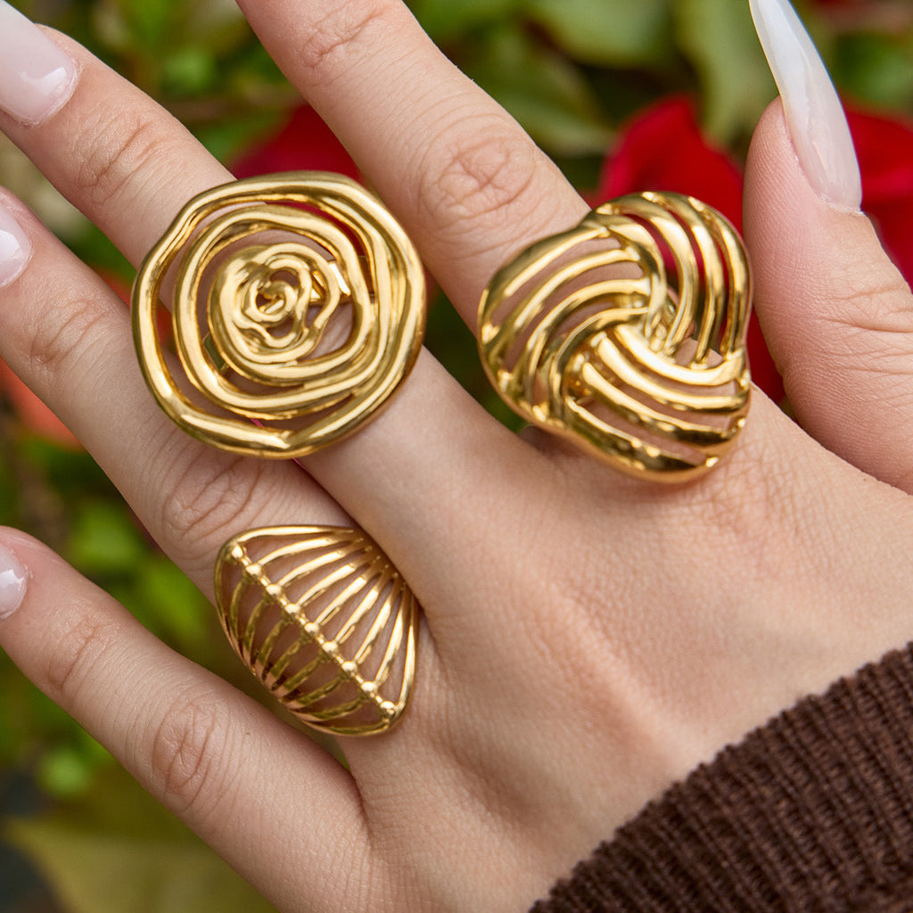 Geometric Hollow Open Ring