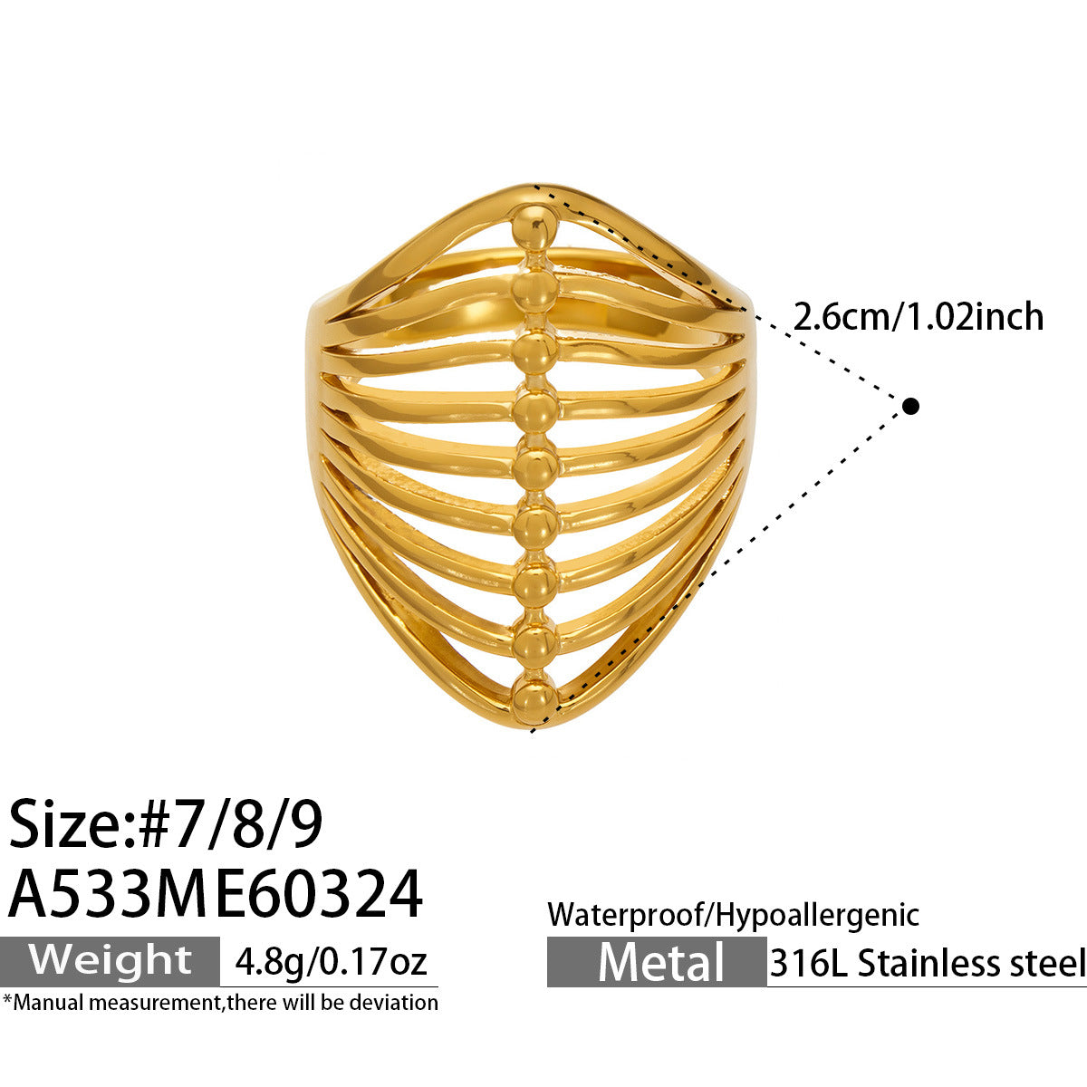 Geometric Hollow Open Ring