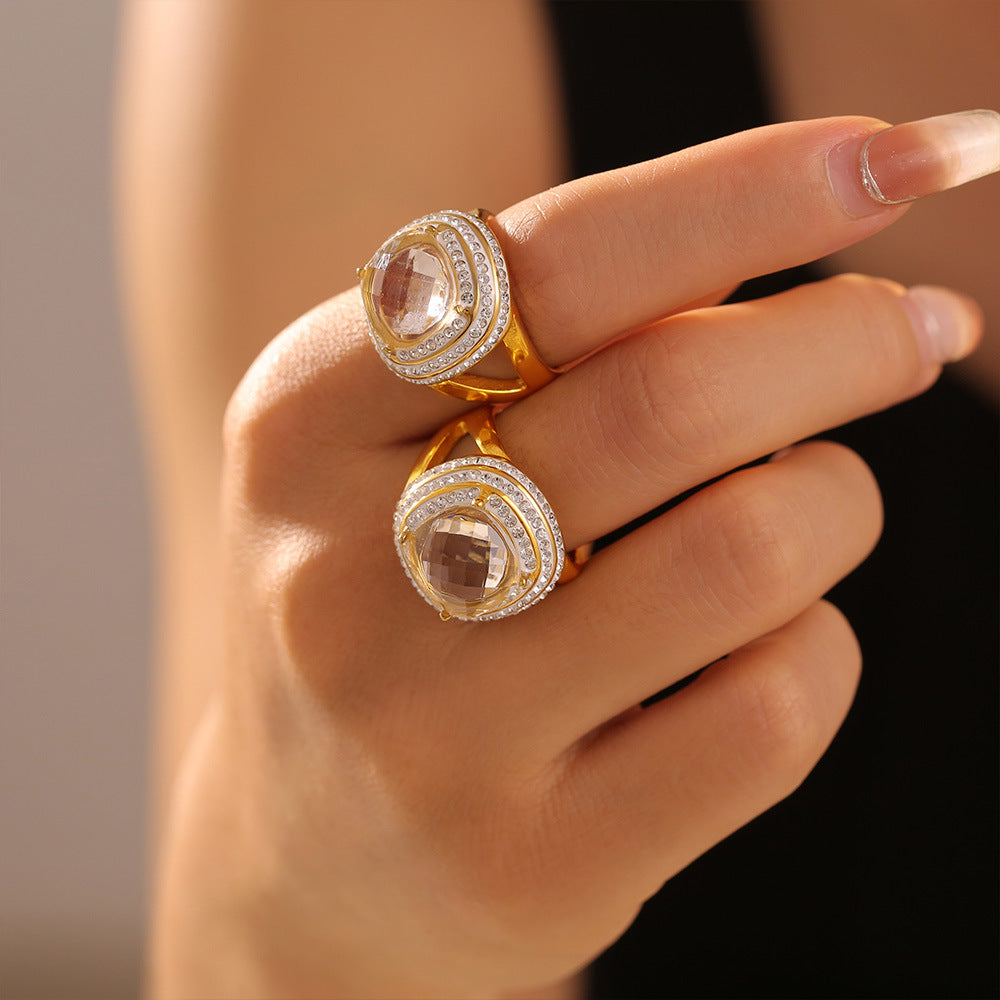 Micro-Pavé Zircon Multi-Layer Ring