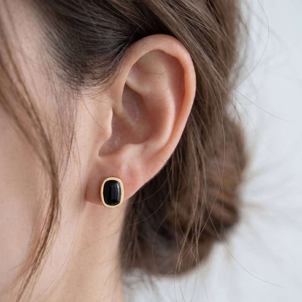 Agate & Onyx Asymmetric Earrings