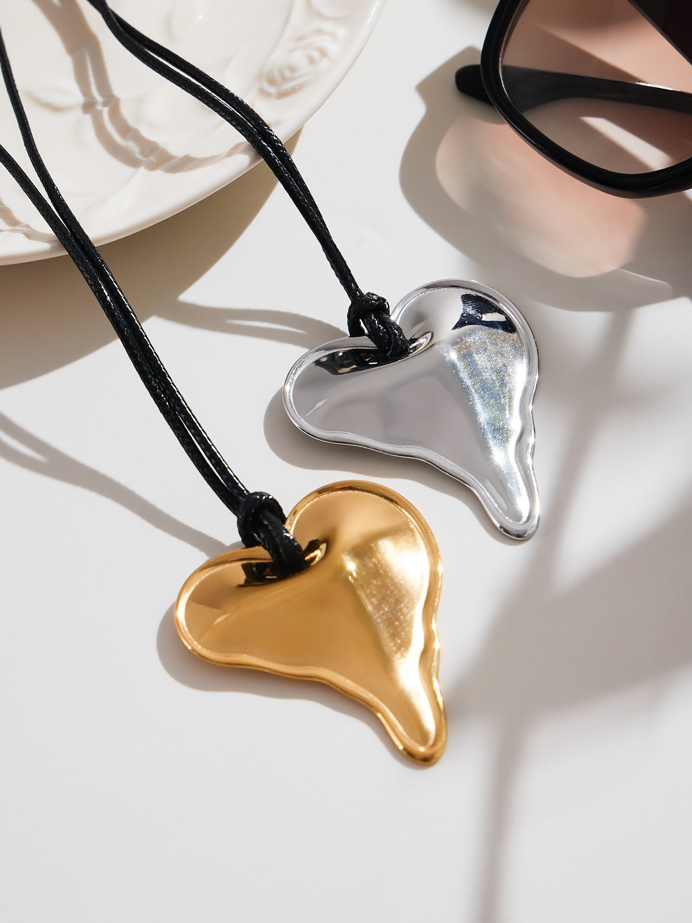 Heart Geometric Long Pendant Necklace