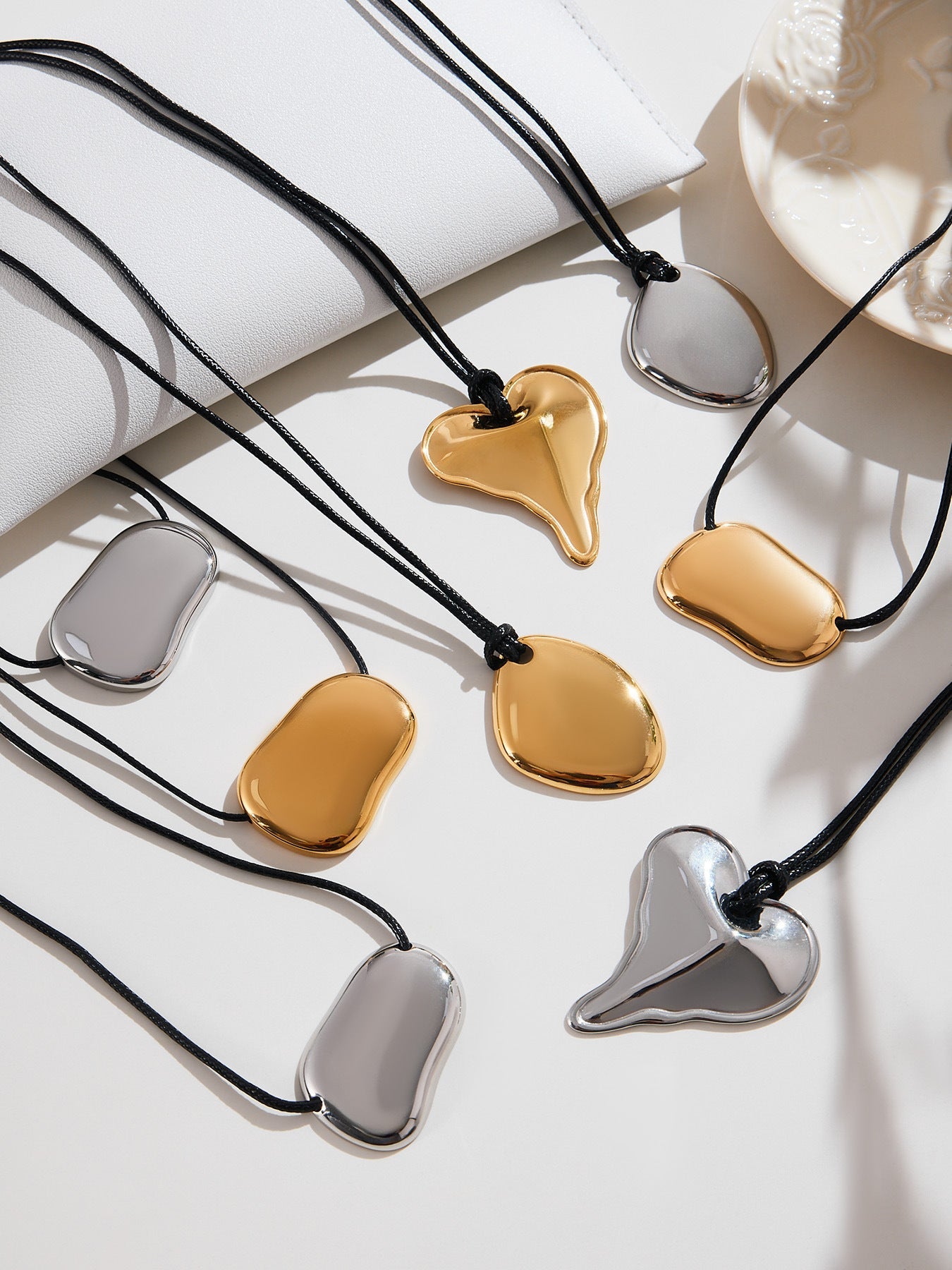 Heart Geometric Long Pendant Necklace