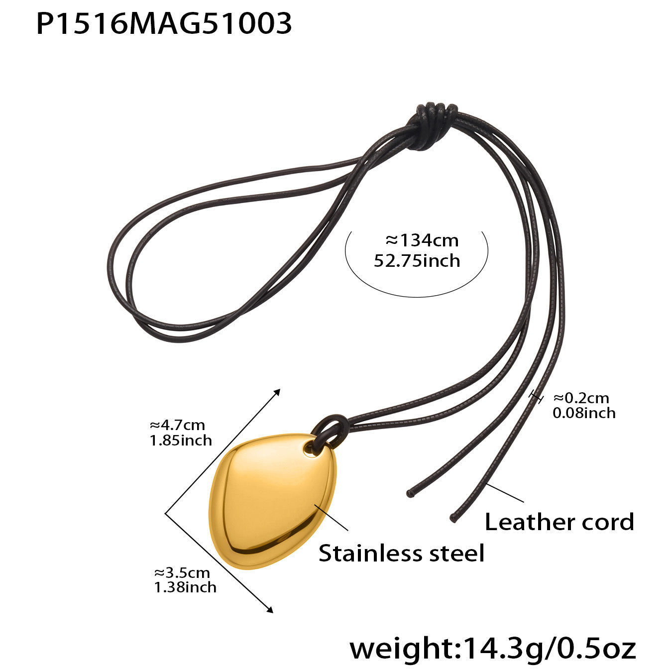 Heart Geometric Long Pendant Necklace