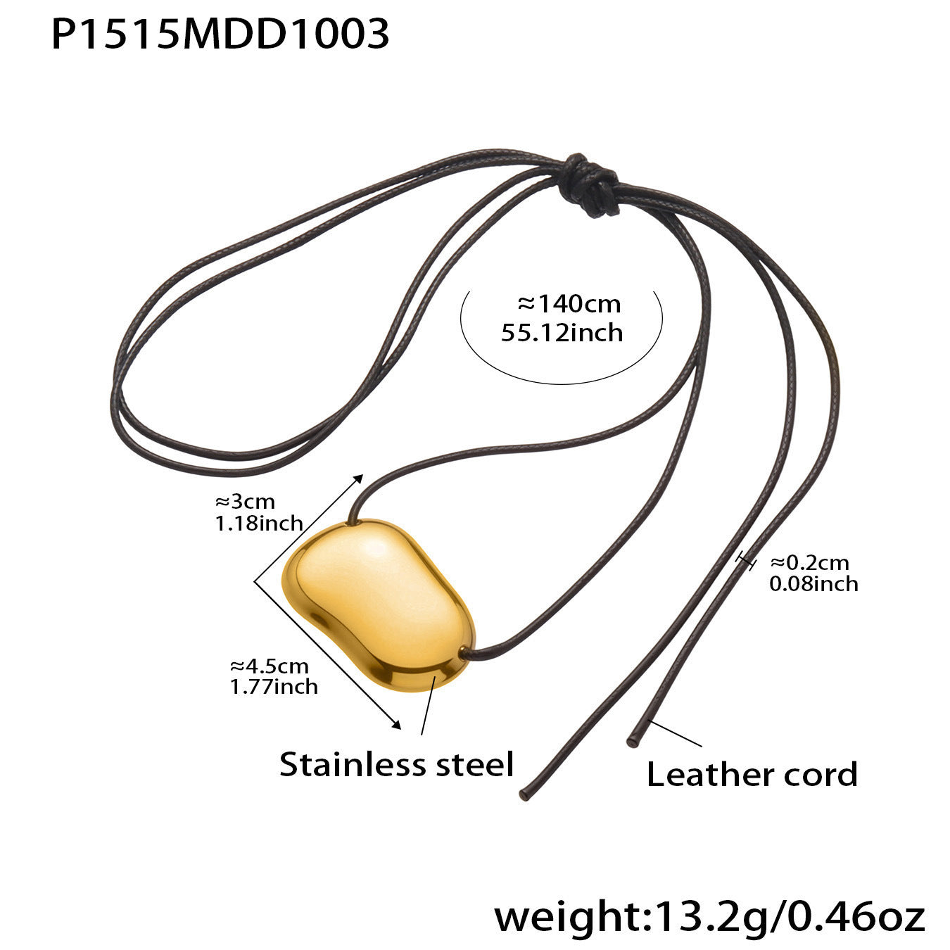 Heart Geometric Long Pendant Necklace