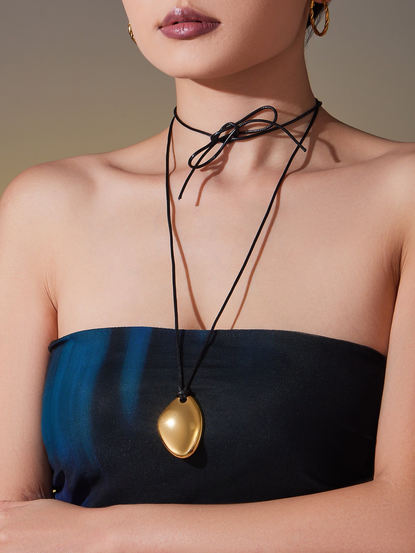 Heart Geometric Long Pendant Necklace