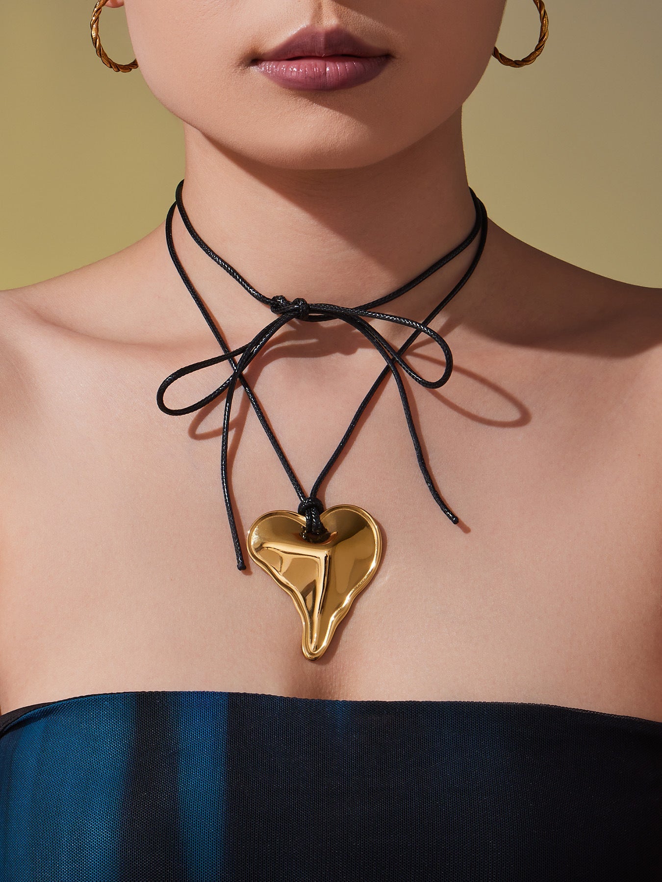 Heart Geometric Long Pendant Necklace