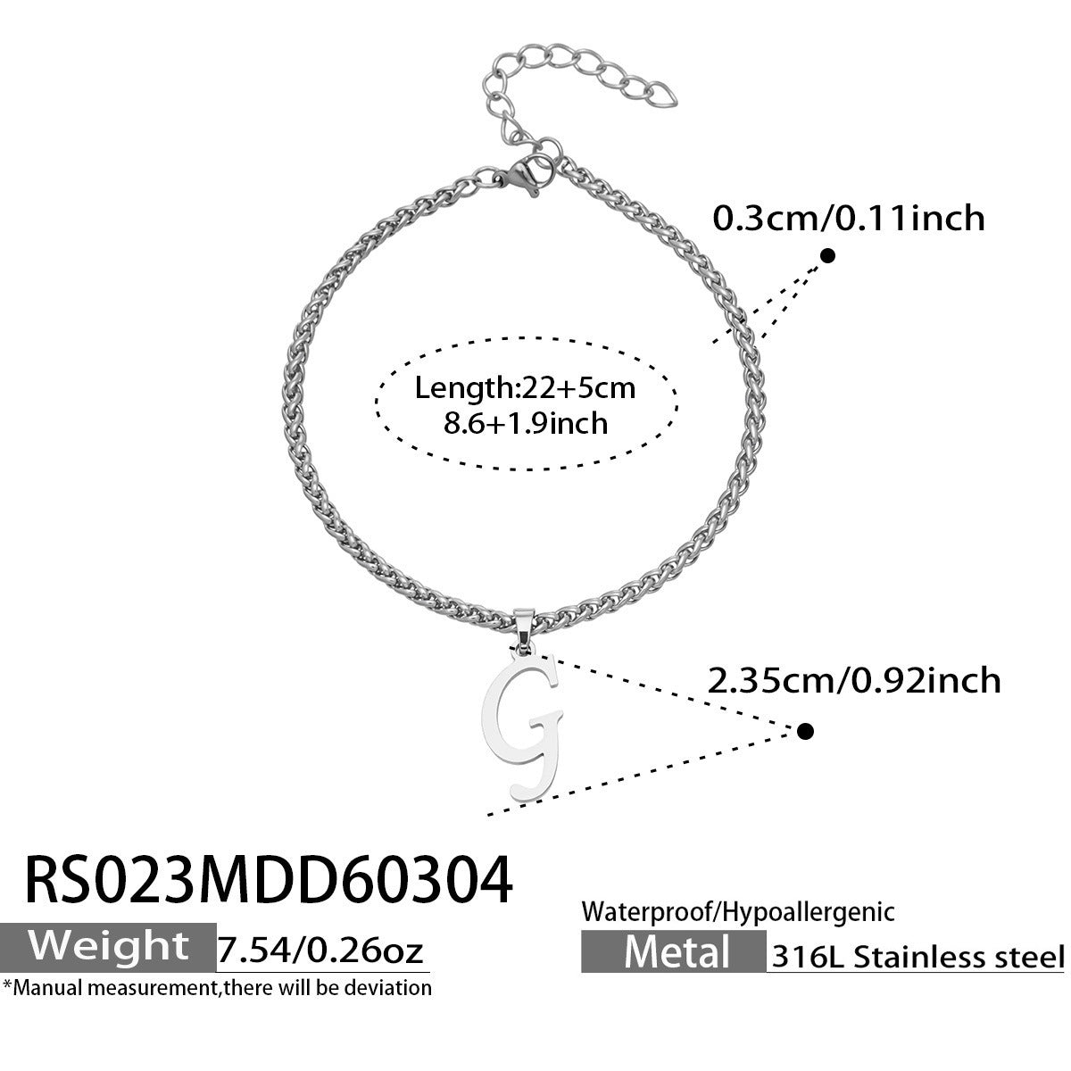 Initial Letter Anklet | 18K Gold Minimalist