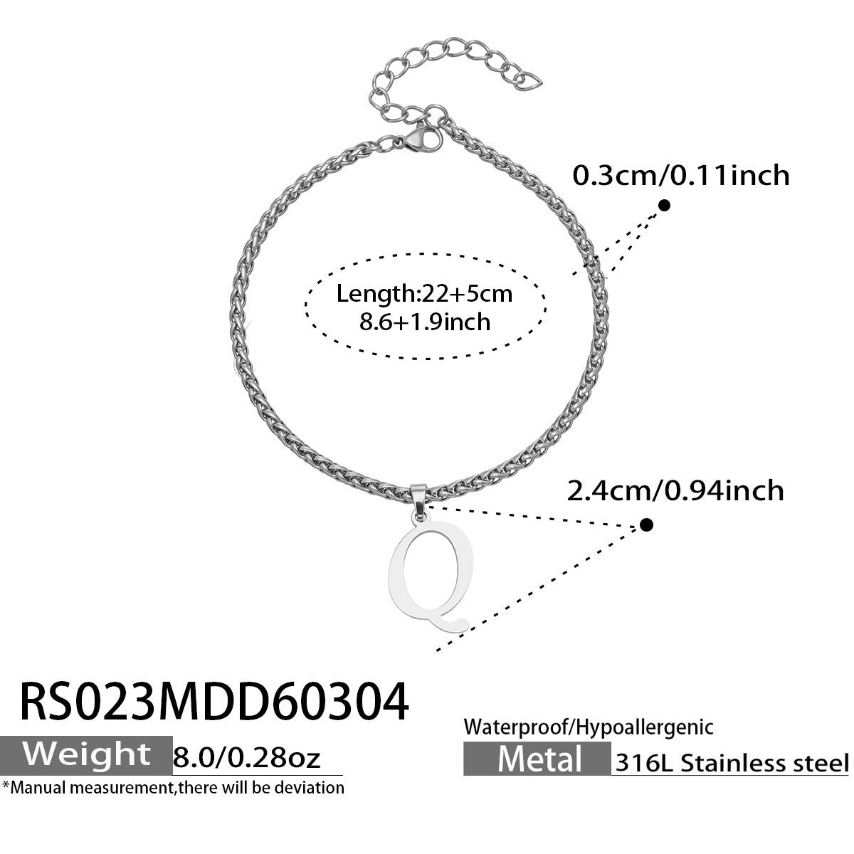 Initial Letter Anklet | 18K Gold Minimalist