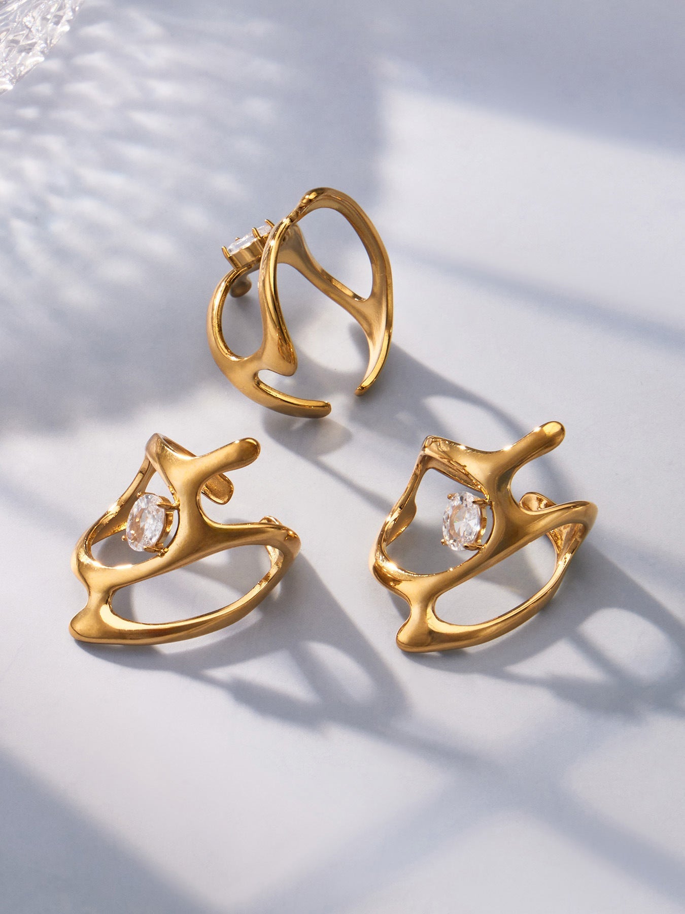 Love Heart Glass Stone Ring