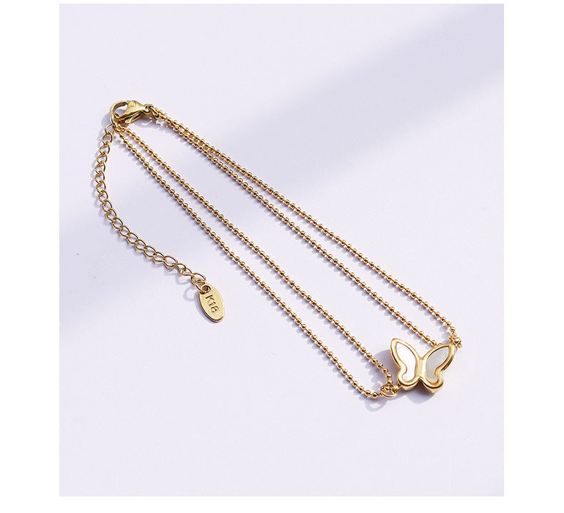 Minimalist Butterfly Anklet | 18K Gold