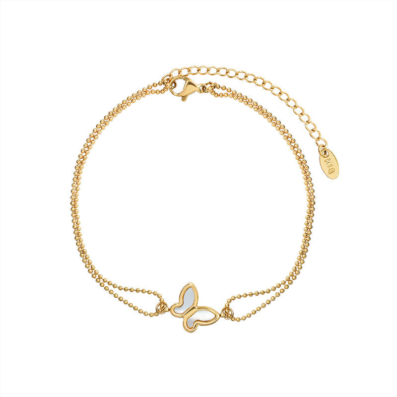 Minimalist Butterfly Anklet | 18K Gold