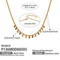 Rainbow Gem Drop Ball Chain Necklace