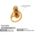 Multi-Color Glass Crystal Ring