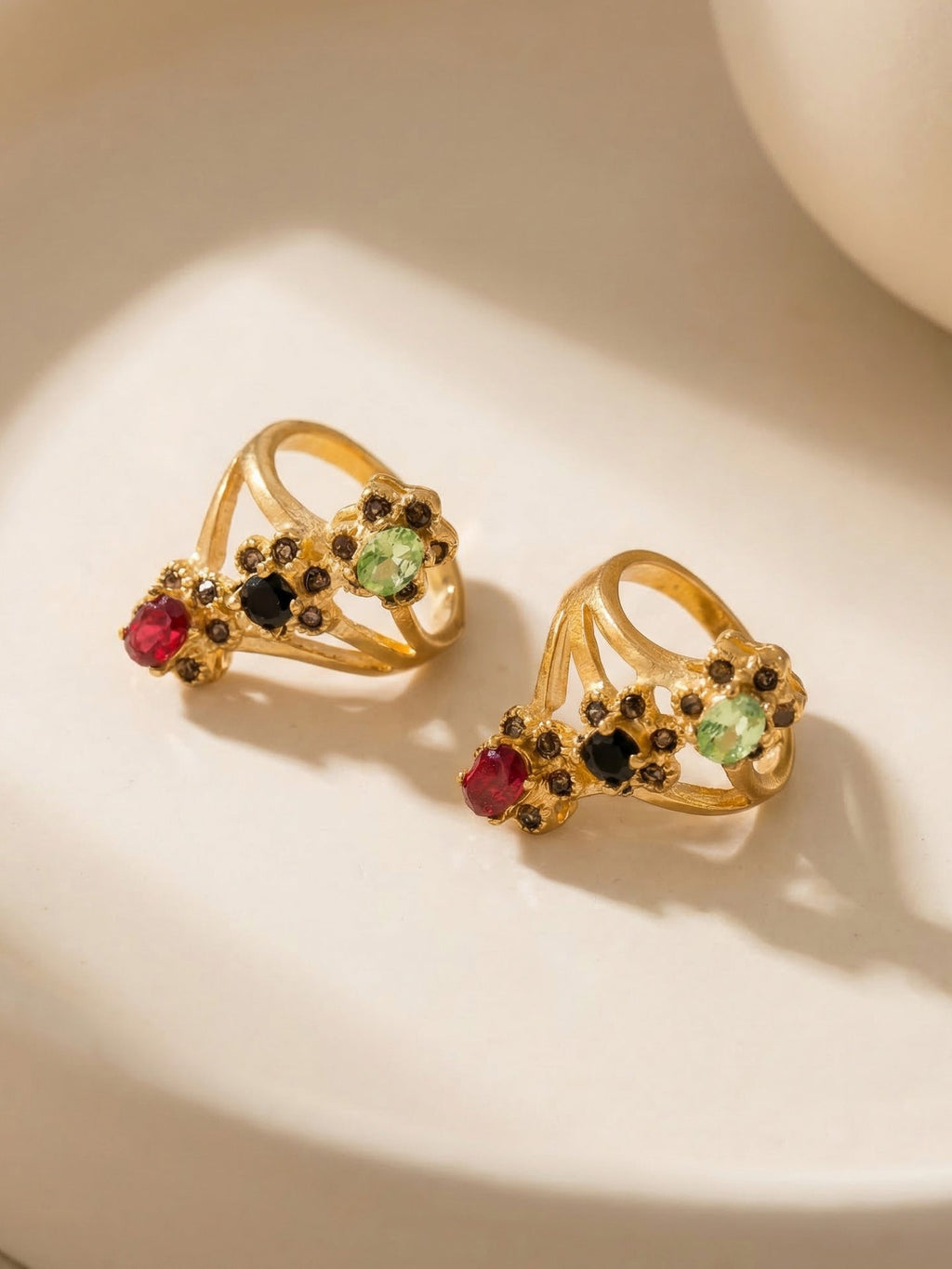Multi-Color Glass Crystal Ring