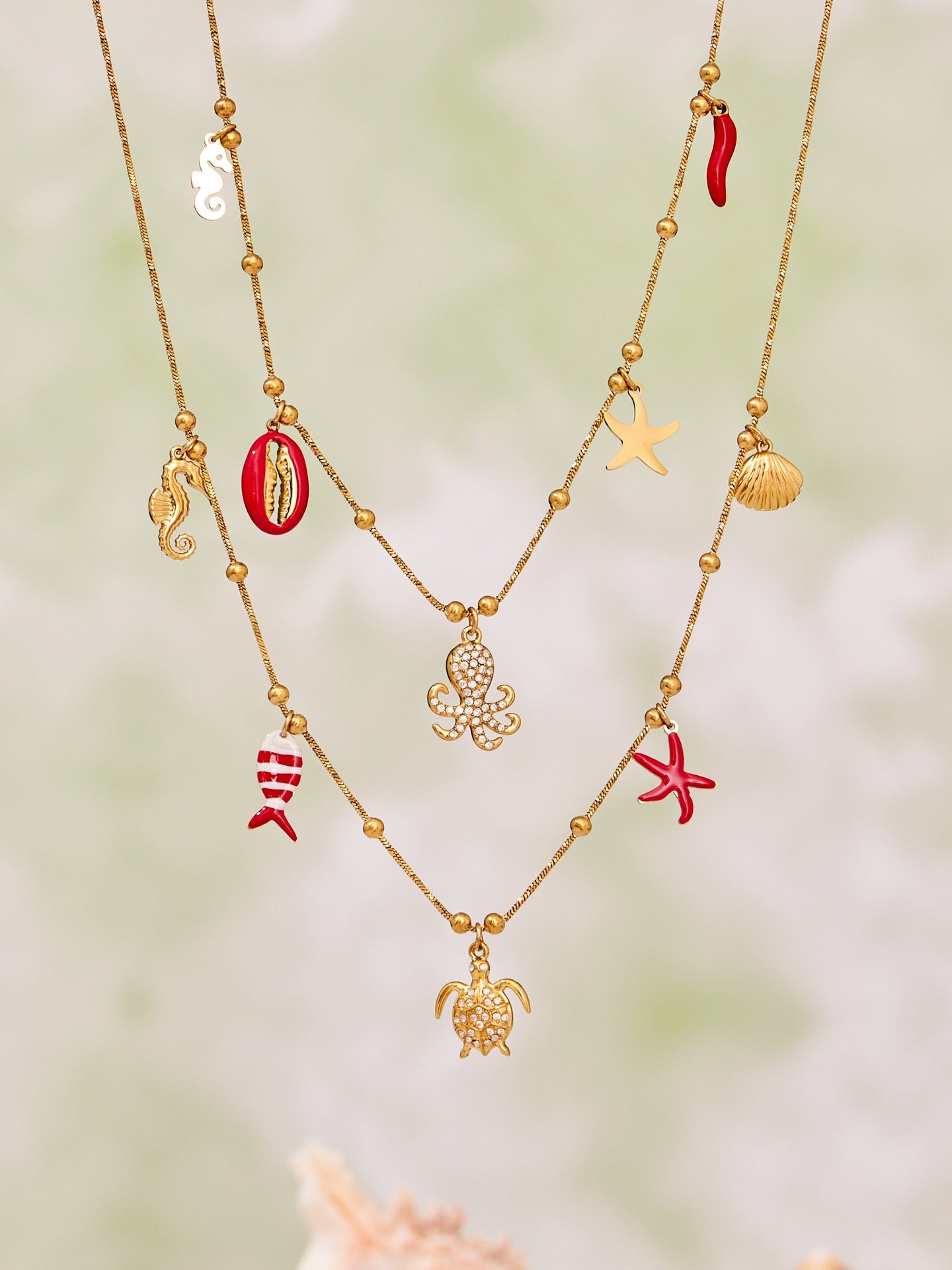 Octopus & Starfish DIY Pendant Jewelry Set | 18K Gold