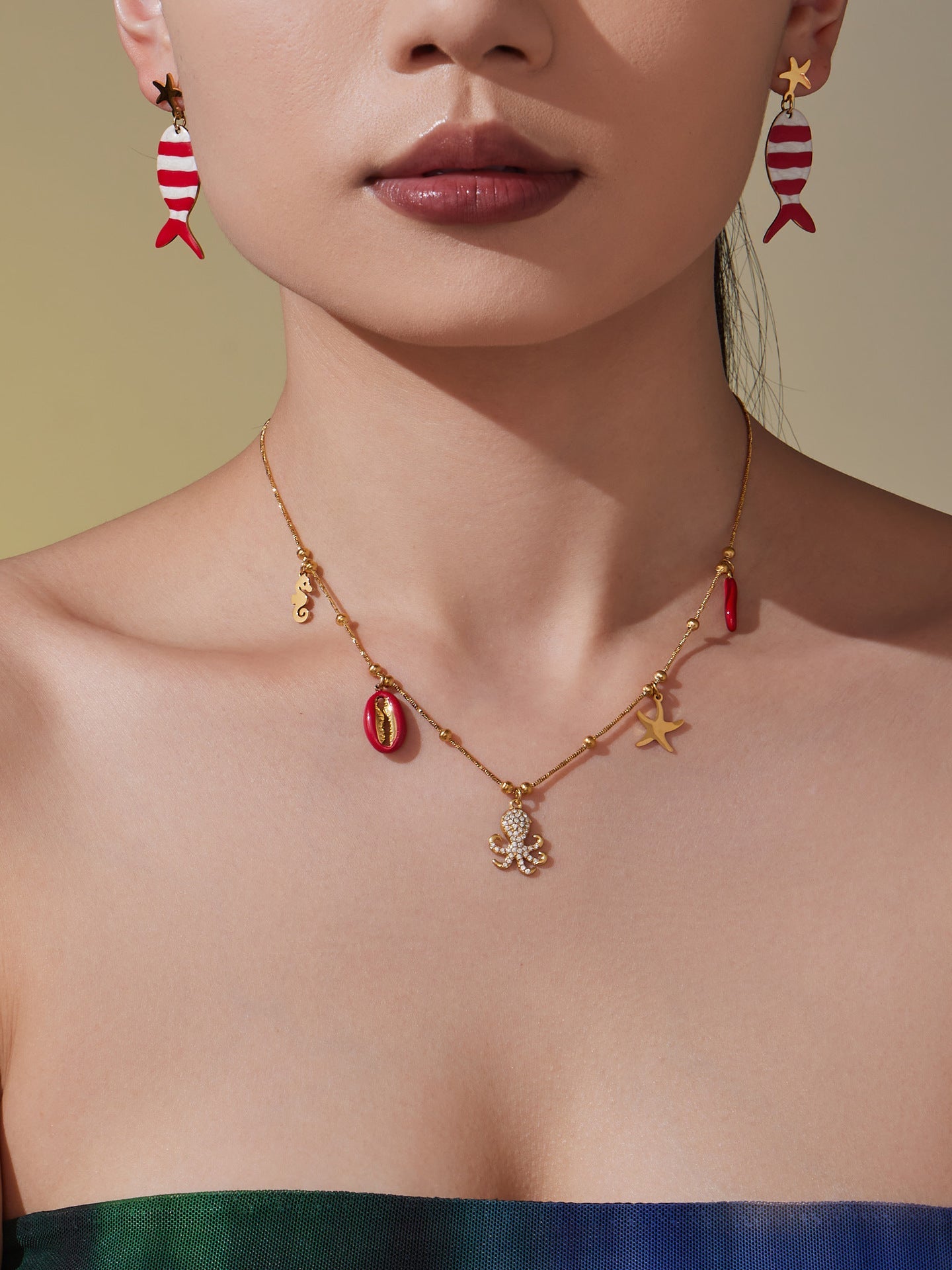 Octopus & Starfish DIY Pendant Jewelry Set | 18K Gold